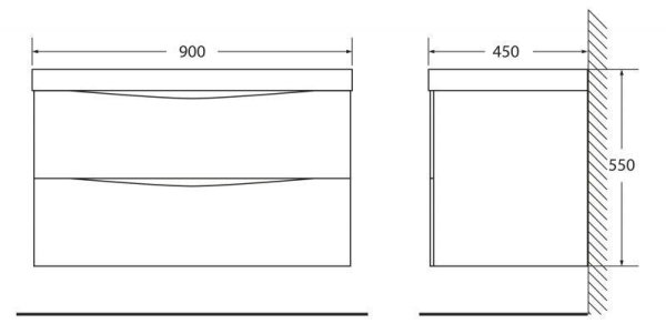 Мебель для ванной BelBagno Marino MARINO-900-2C-SO-RG-P + BB900/450-LV-MR-AST 90 rovere grigio