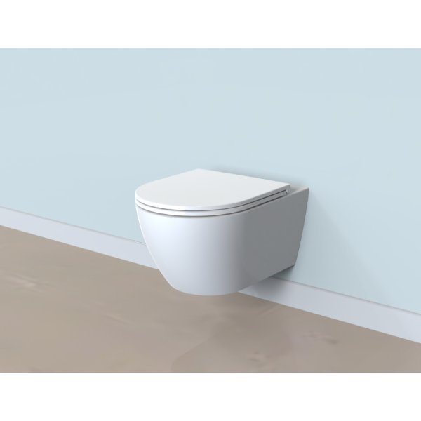 Унитаз подвесной SMARTFLOW URBAN безободковый с микролифтом, SMF812-WH, белый