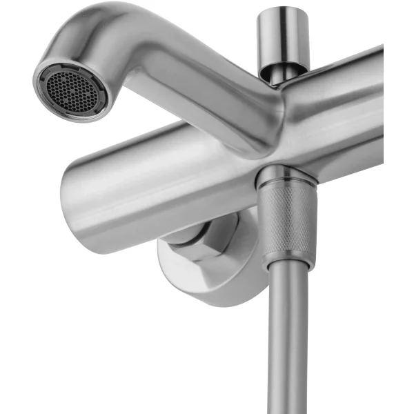 Смеситель для ванны Wonzon & Woghand Stick WW-88639017-BN с душевым гарнитуром, никель матовый