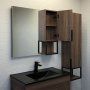 Зеркало-шкаф COMFORTY "Равенна Лофт-90" дуб темно-коричневый