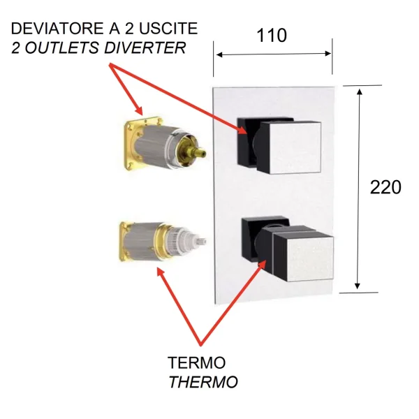 Термостат для ванны Remer Qubika QT92KB