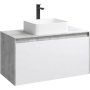 Мебель для ванной Aqwella 5 stars Mobi MOB0112BS+MOB0712W 120 бетон светлый/белый