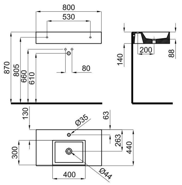 Раковина Noken Essence C N372769975 80х44 белый