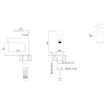 Смеситель для умывальника RUSH Santiago (SUS1116-11)