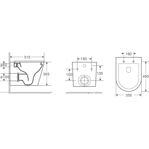 Унитаз подвесной WeltWasser Salzbach 043 GL-WT 10000010281 безободковый, торнадо, с сиденьем микролифт, белый