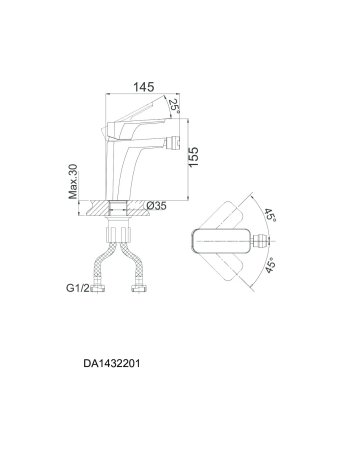 Смеситель для биде DK Berlin Kunste (DA1432213)
