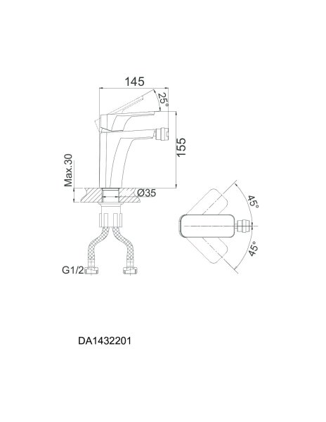 Смеситель для биде DK Berlin Kunste (DA1432213)