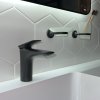 Смеситель черный матовый без донного клапана для раковины BOND Cube B03-2188