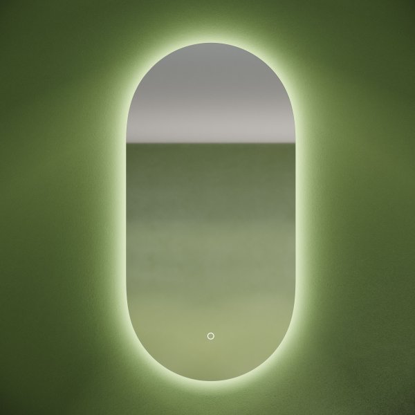 Зеркало для ванной комнаты SANCOS Oval, фоновая подсветка 450х900 с сенсорным управлением на прикосновение,  OV45C