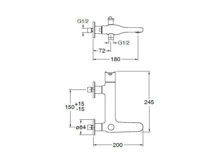 Смеситель Cristina Beak BE18751 для ванны, хром
