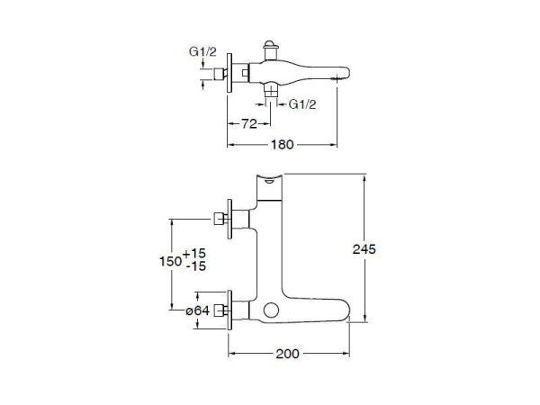Смеситель Cristina Beak BE18751 для ванны, хром