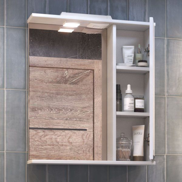 Шкаф VIGO навесной с зеркалом Callao 600 (правый) со спотом (z.CAL.60.R.El)