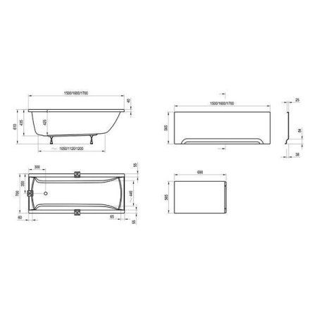 Ванна акриловая Ravak Classic C861000000 120x70