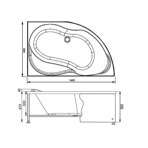 Акриловая ванна Aquanet Graciosa 00203941 150х90 R