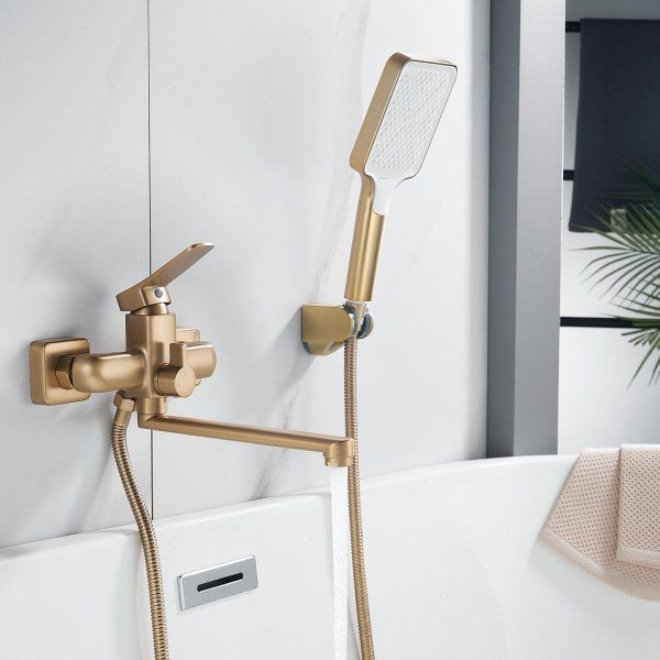 Смеситель для ванны Shevanik S99 S9FA90NK2GZZ универсальный, золотой сатин