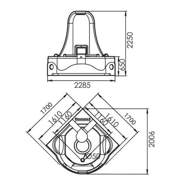 Акриловая ванна Gemy G9070 K с гидромассажем