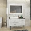 Тумба-умывальник COMFORTY "Империя-120" белый глянец с антрацитовой столешницей, с раковиной COMFORTY 78189