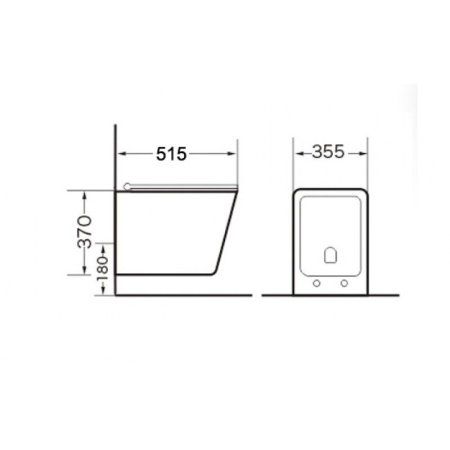 Унитаз GR-4441S (520*355*350) подвесной БЕЗОБОДКОВЫЙ  с тонкой крышкой