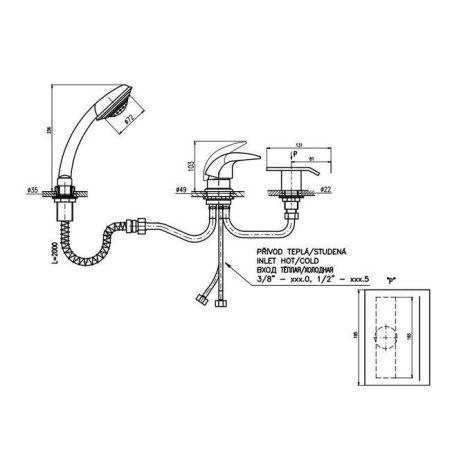 Смеситель Rav Slezak Dunaj D474.5Y для ванны хром