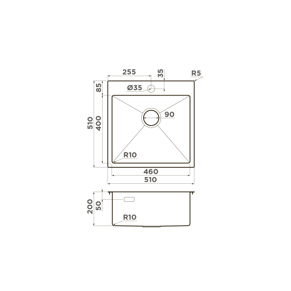 Кухонная мойка Omoikiri Akisame 51-GB нерж.сталь/графит 4997013