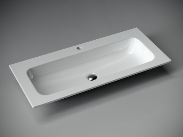 Раковина накладная Grace прямоугольная, с отверстием под смеситель,  1010*457*137 мм, цвет белый