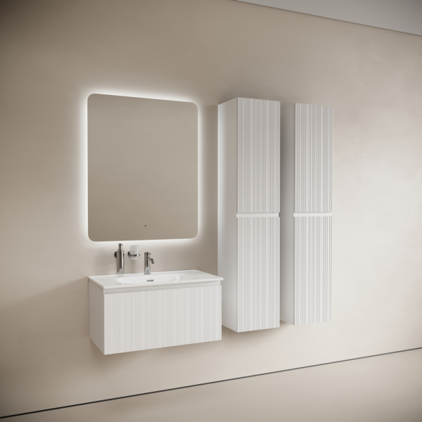 Тумба подвесная SANCOS Code 785х453х400, c одним  ящиком оснащенным доводчиками, цвет белый ,  CD80W