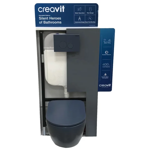 Унитаз подвесной Creavit Free FE322-00BM00E-0000 безободковый, с функцией биде, базальт матовый