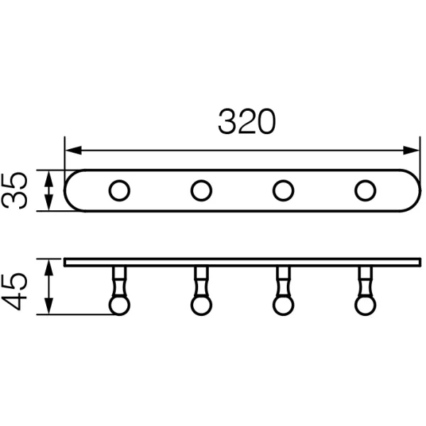 Планка с крючками Veragio Gialetta Dorato VR.GIL-6437.DO для ванны, золотой