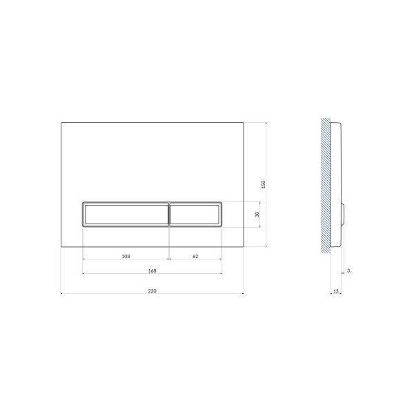 Кнопка смыва Cersanit Blick 64115 черный матовый