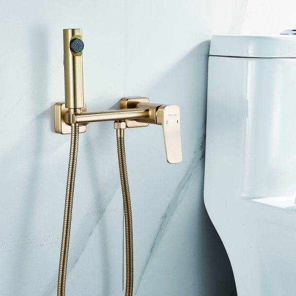 Гигиенический душ Shevanik S9905G-1 со смесителем золотой сатин