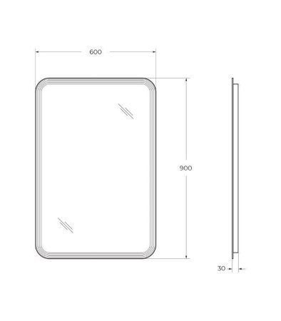 Зеркало со встроенной LED подсветкой Cezares 54354 60x90x2 реверсивное