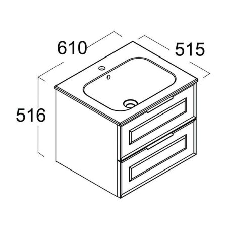 Тумба под раковину Berloni Bagno Suite Vintage SUVBS2C60C/100/SHA.CL 60 белый глянцевый