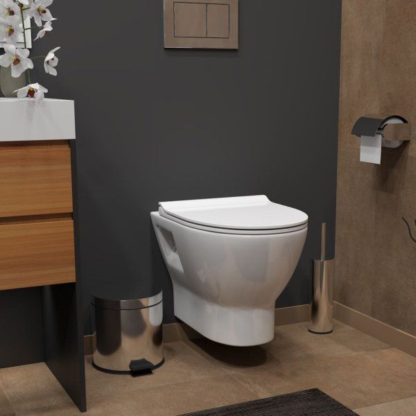 Унитаз подвесной Teymi Ritta безободковый, сиденье микролифт T40809