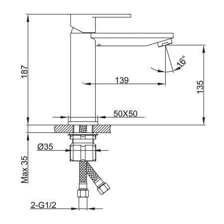 Смеситель для раковины Frap H202-6 F10202-6 черный