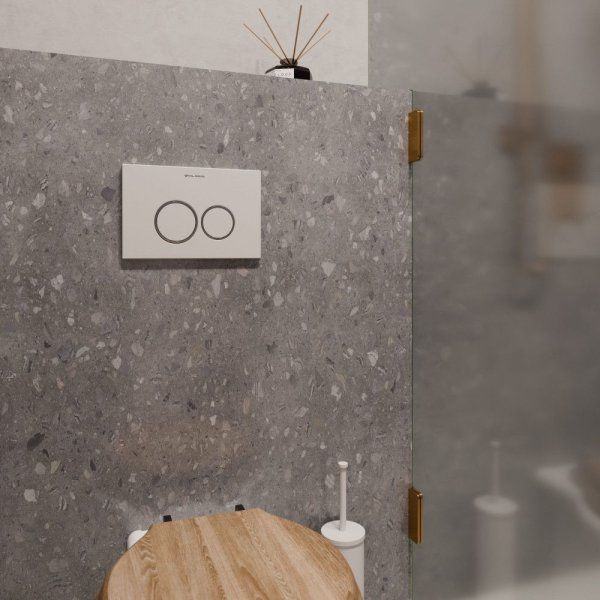 Клавиша смыва для инсталляции Milacio Standart MCU.201 (два режима слива, механическое, белый/кольца хром)R-style