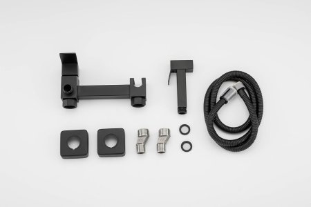 Смеситель с гигиеническим душем Frap F7504-6, однорычажный, черный