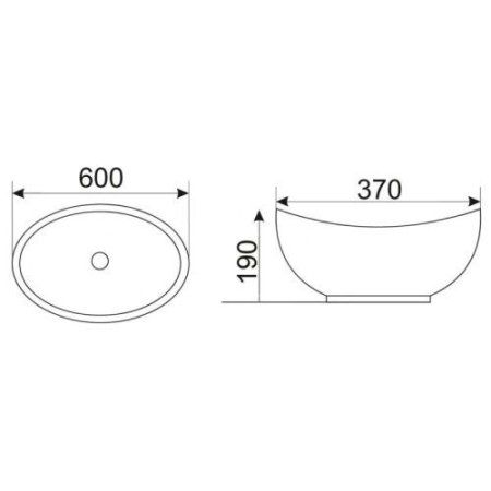 Раковина CeramaLux 60х37 9019