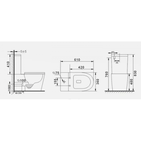 Унитаз Gid Tr2179 (напольный)