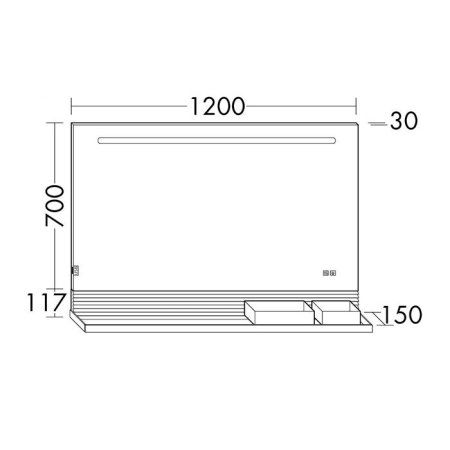 Зеркало Burgbad Fiumo SFXP120FOT2 120 с подсветкой