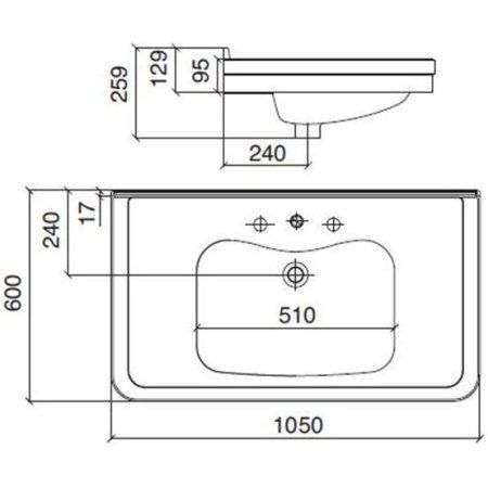 Раковина Sbordoni Neoclassica 5700*3 105 белый
