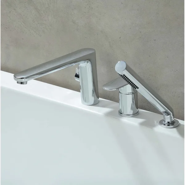 Смеситель на борт ванны Aquatek Ника AQ1848CR с душевым гарнитуром, хром