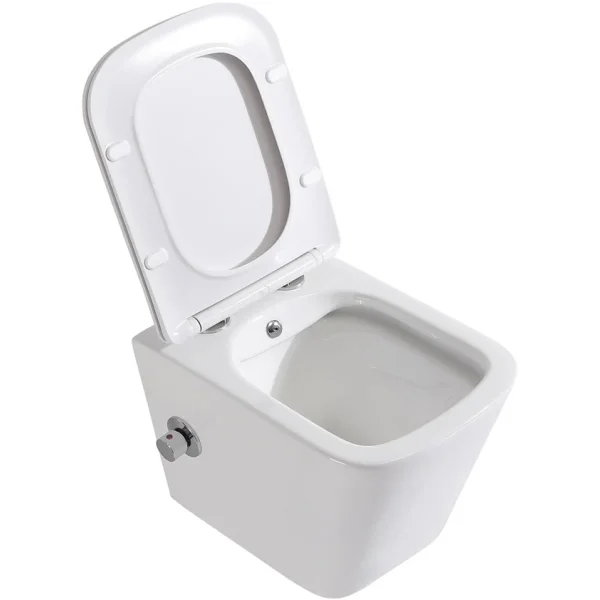 Унитаз подвесной BelBagno Due BB3103CHR-BS/SC безободковый, с функцией биде, с сиденьем микролифт, белый