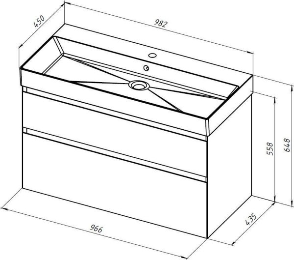 Тумба под раковину Allen Brau Infinity 100 1.210027.PGM платина матовый