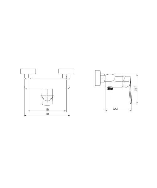 Смеситель однорычажный для душевой без излива Vieir V073561-F белый