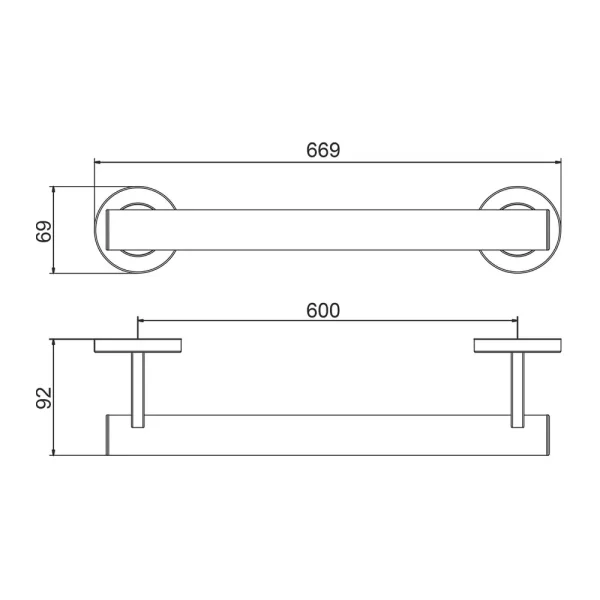 Поручень для ванной Gappo G8106-9, оружейная сталь