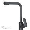 Смеситель для кухни с каналом для питьевой воды, AM.PM Like F8005722 L-излив, черный матовый