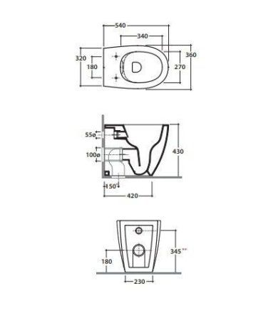 Чаша для приставного унитаза Globo 4all  MD004.BI белый