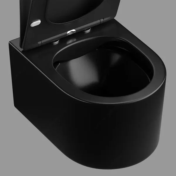 Унитаз подвесной Ceruttispa Tanaro Aria CT9238 безободковый, с сиденьем микролифт, черный матовый