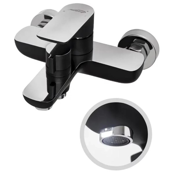 Набор для ванны 3 в 1 Hansberge H7099BC, черный/хром