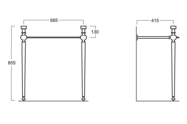 Консоль напольная Simas Arcade ARCG1oro  для раковины золото